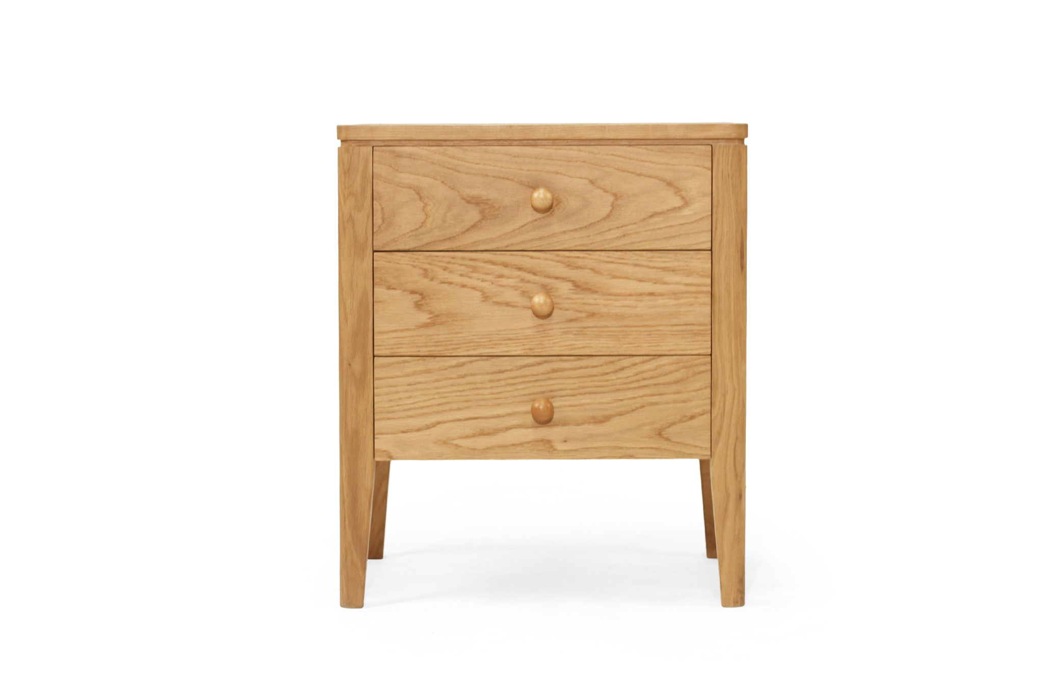 Cora Bedside Table- 3 Drawer - Natural