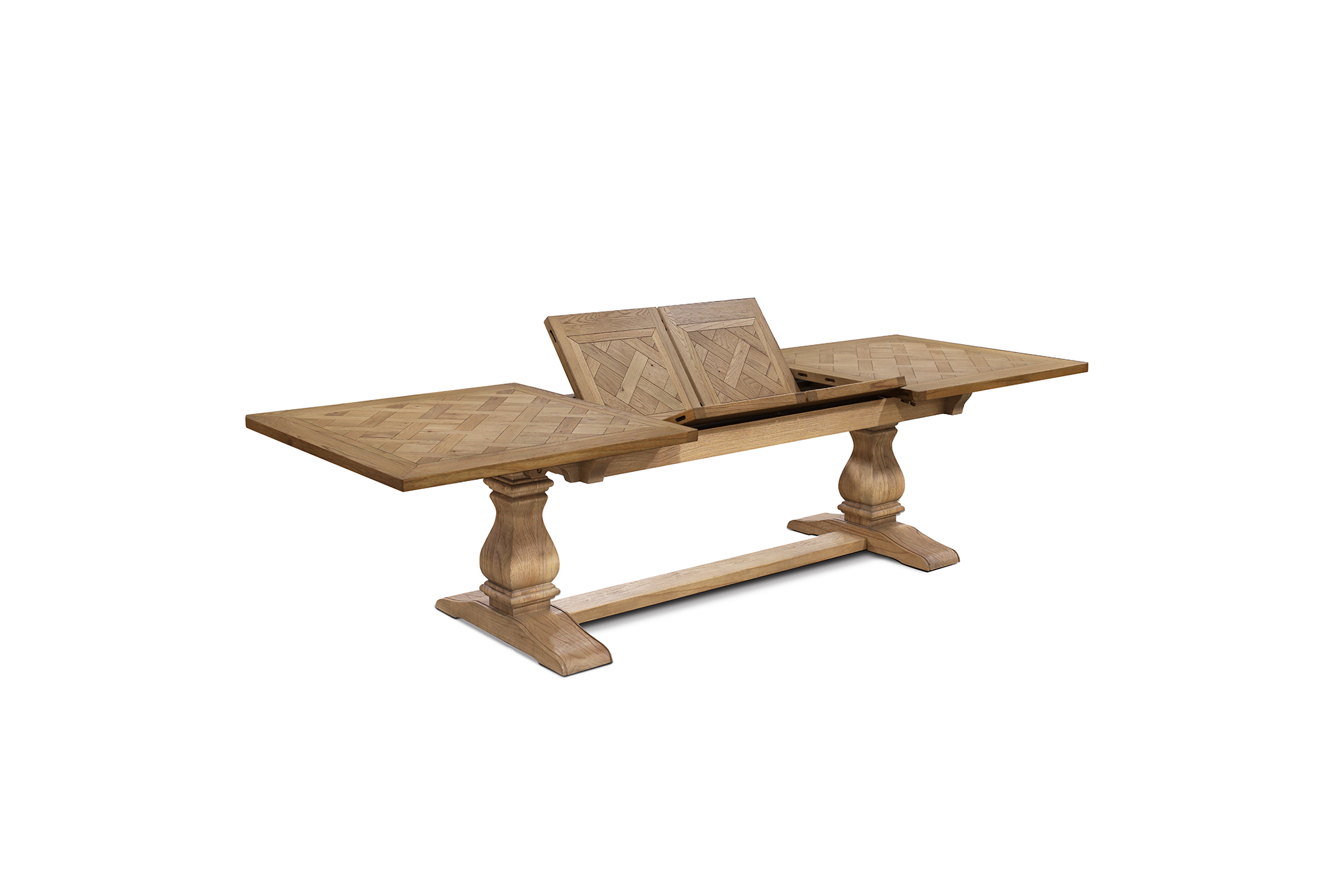 Ascot Extension Dining Table - 210/310cm - Natural Oak - Parquetry Finish - Image 3