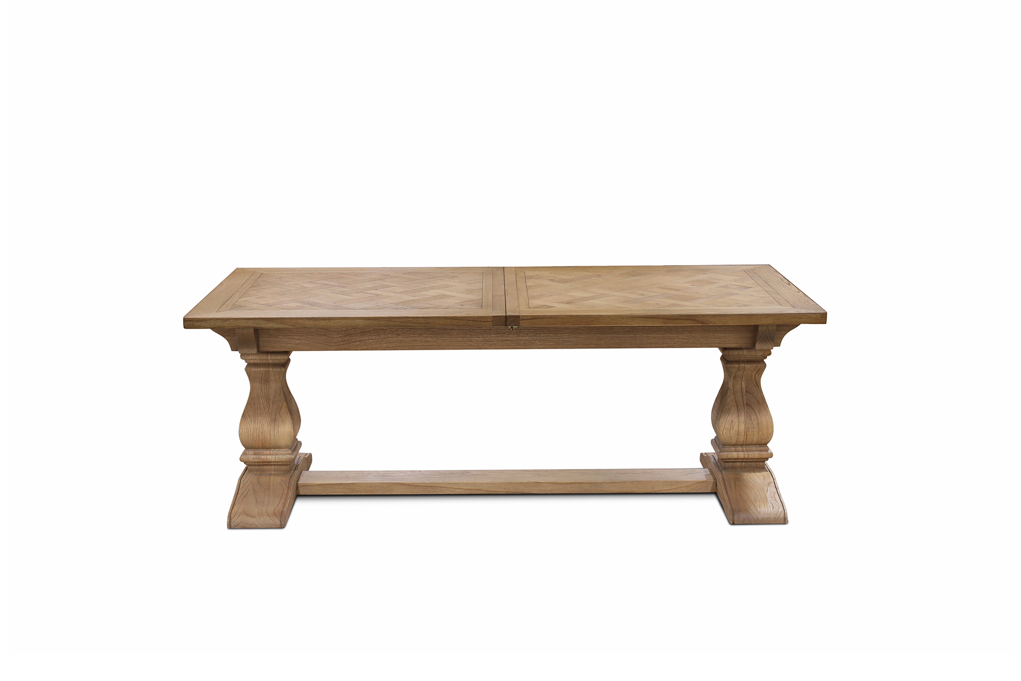 Ascot Extension Dining Table - 210/310cm - Natural Oak - Parquetry Finish - Image 4