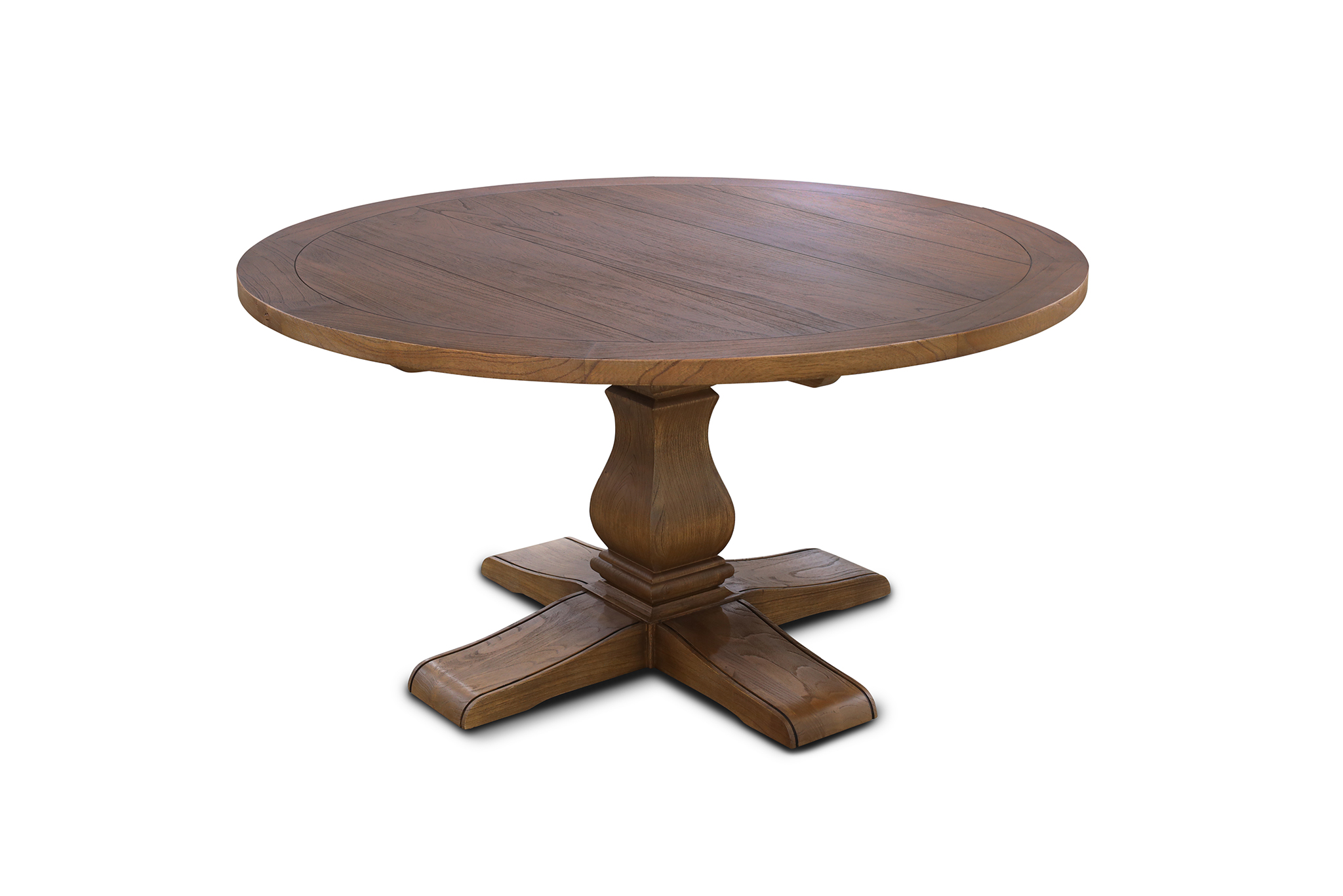 Ascot Round Dining Table - 150cm - Brushed Brown Nut