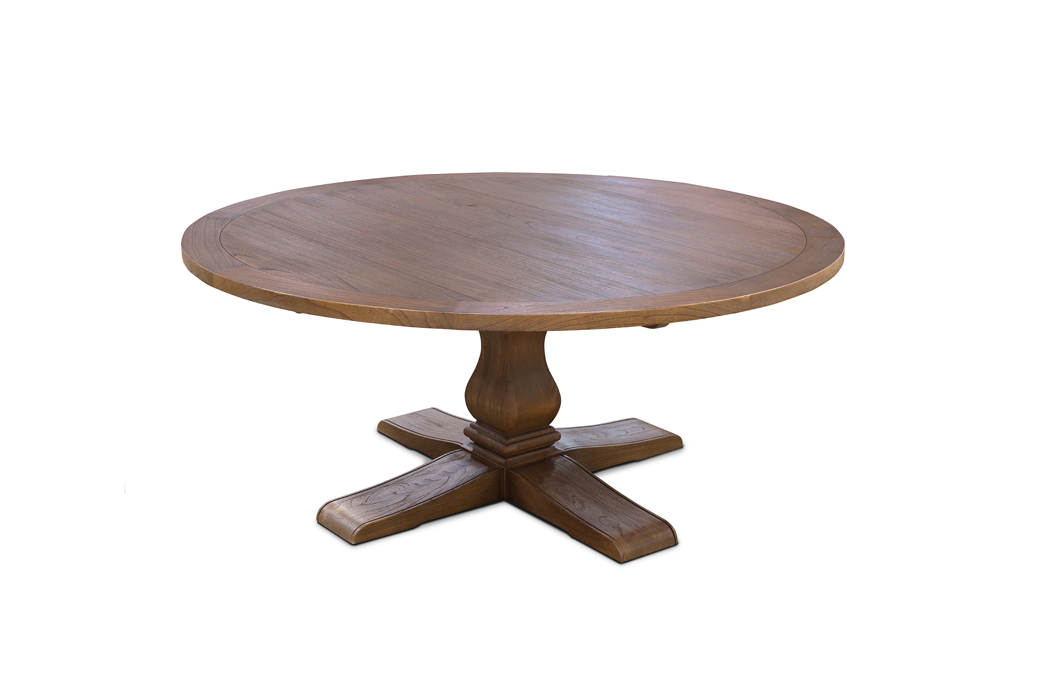 Ascot Round Dining Table - 180cm - Brushed Brown Nut
