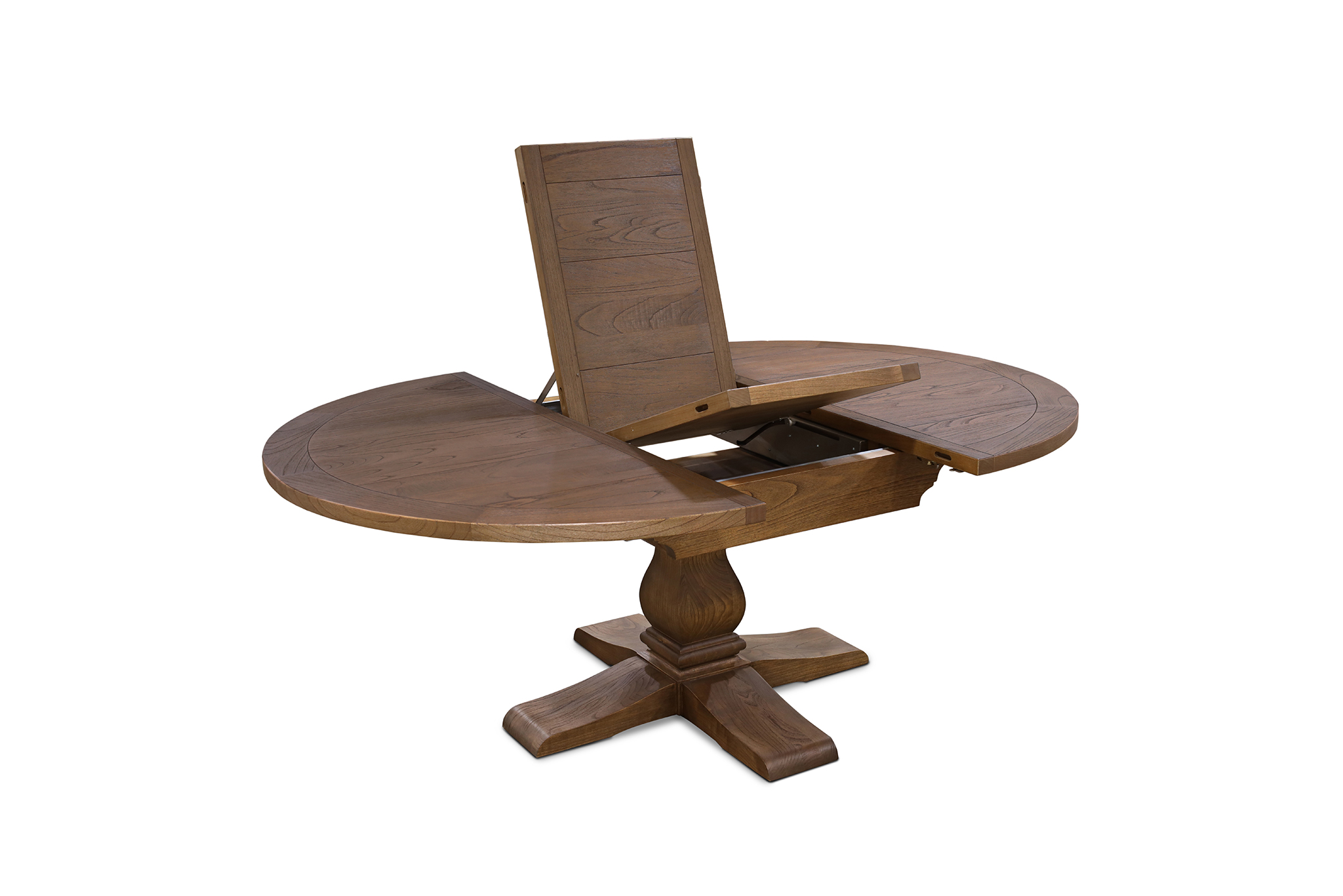 Ascot Round Extension Dining Table - 150/200cm - Brushed Brown Nut - Image 2