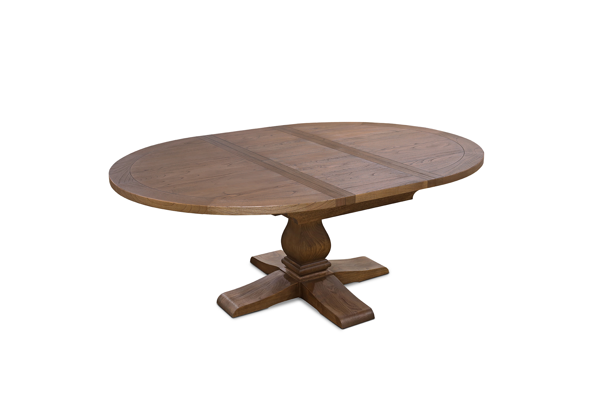 Ascot Round Extension Dining Table - 150/200cm - Brushed Brown Nut