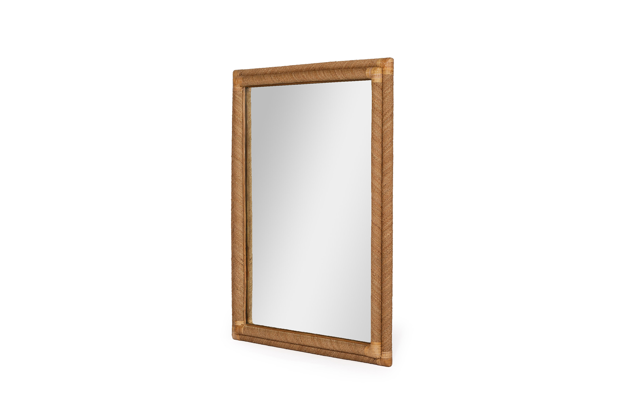 Chloe Natural Rectangle Rope Mirror - 2 Rope Frame - by Serrata Living - Image 3