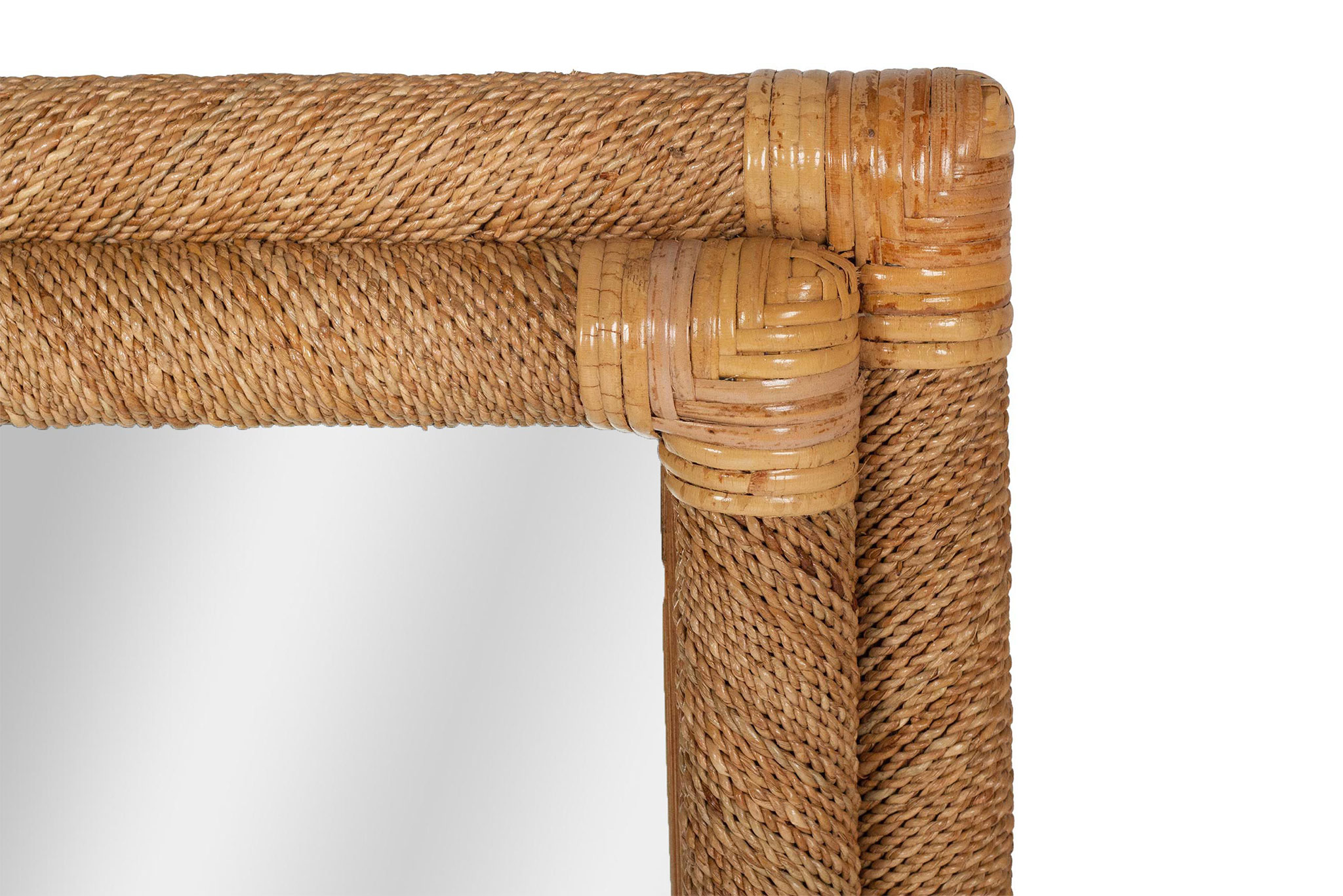 Chloe Natural Rectangle Rope Mirror - 2 Rope Frame - by Serrata Living - Image 6