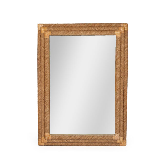 Chloe Natural Rectangle Rope Mirror - 3 Rope Frame - by Serrata Living