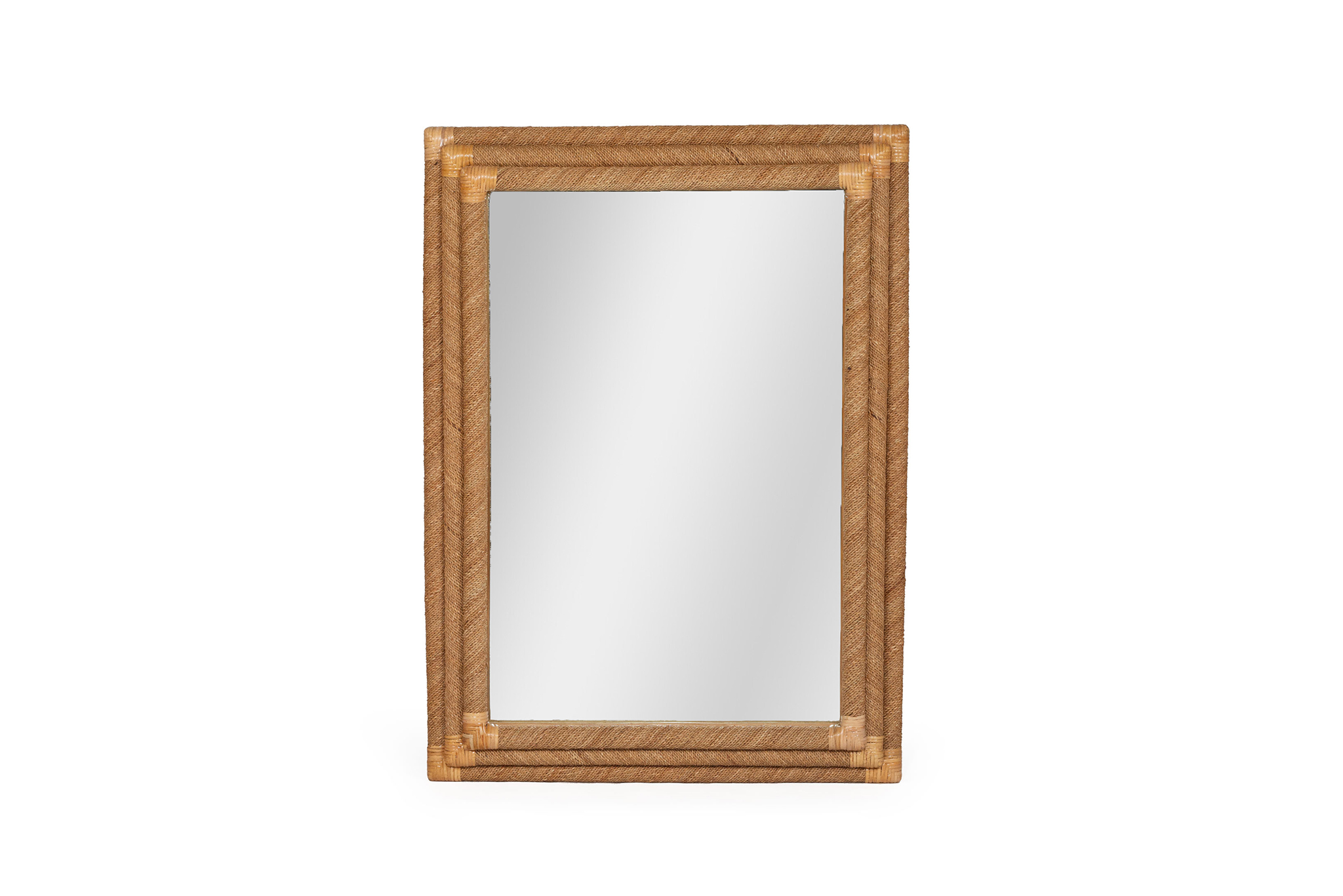 Chloe Natural Rectangle Rope Mirror - 3 Rope Frame - by Serrata Living