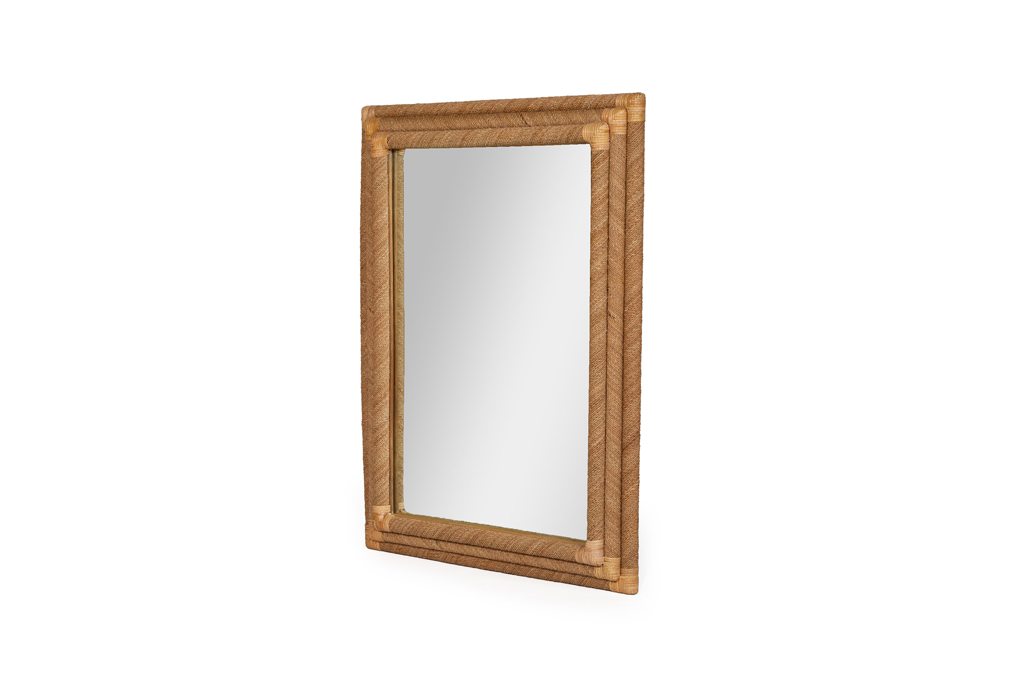 Chloe Natural Rectangle Rope Mirror - 3 Rope Frame - by Serrata Living - Image 2