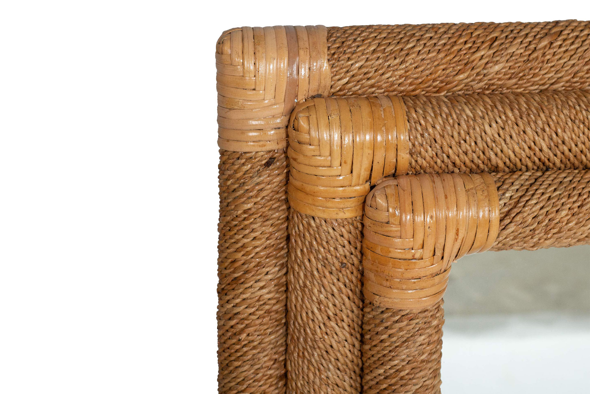 Chloe Natural Rectangle Rope Mirror - 3 Rope Frame - by Serrata Living - Image 5