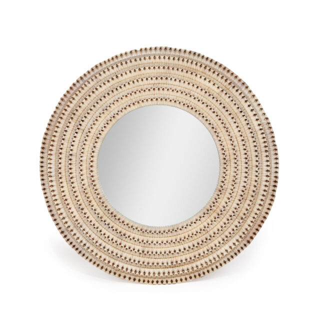 Mila Braided Mirror - White Wash - by Serrata Living