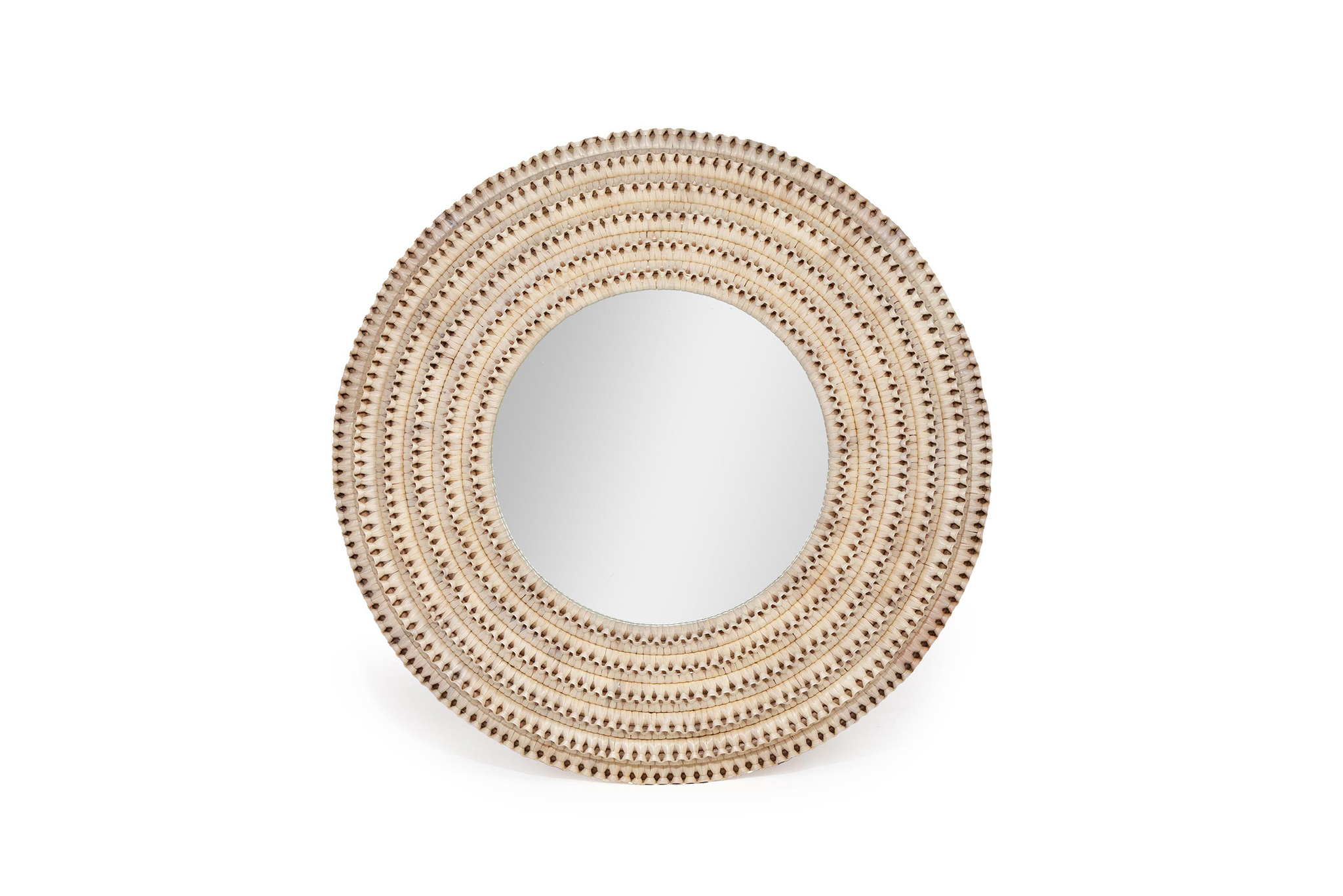 Mila Braided Mirror - White Wash - by Serrata Living