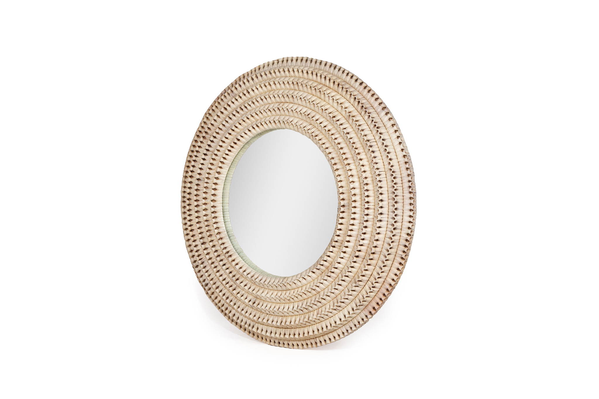 Mila Braided Mirror - White Wash - by Serrata Living - Image 2