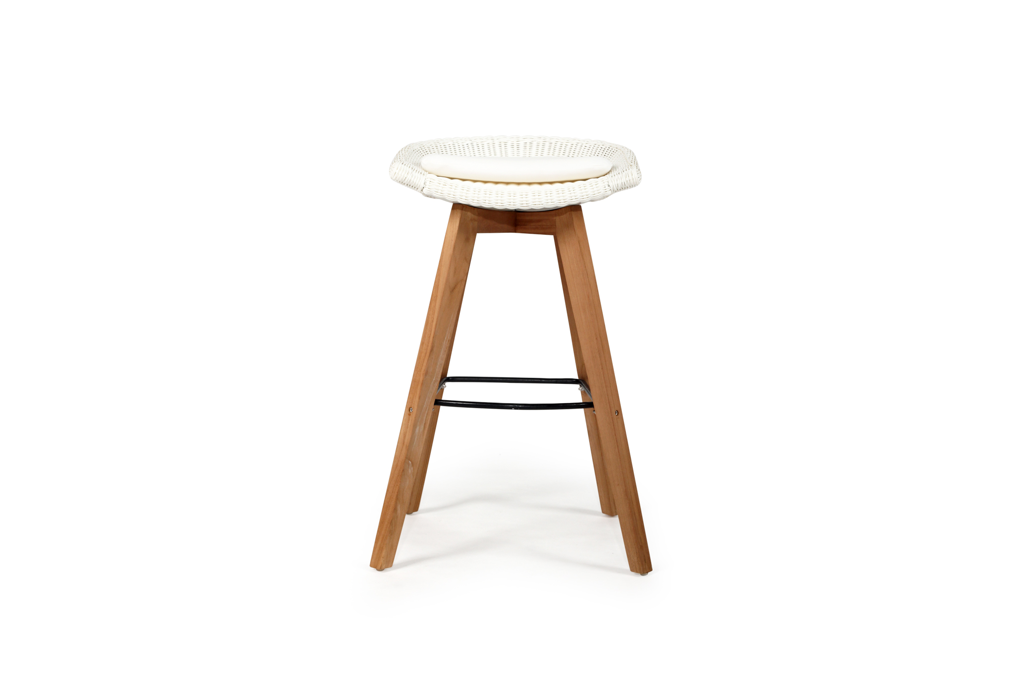 Oceanic Outdoor Backless Counter Stool - White (Metal Footrest)