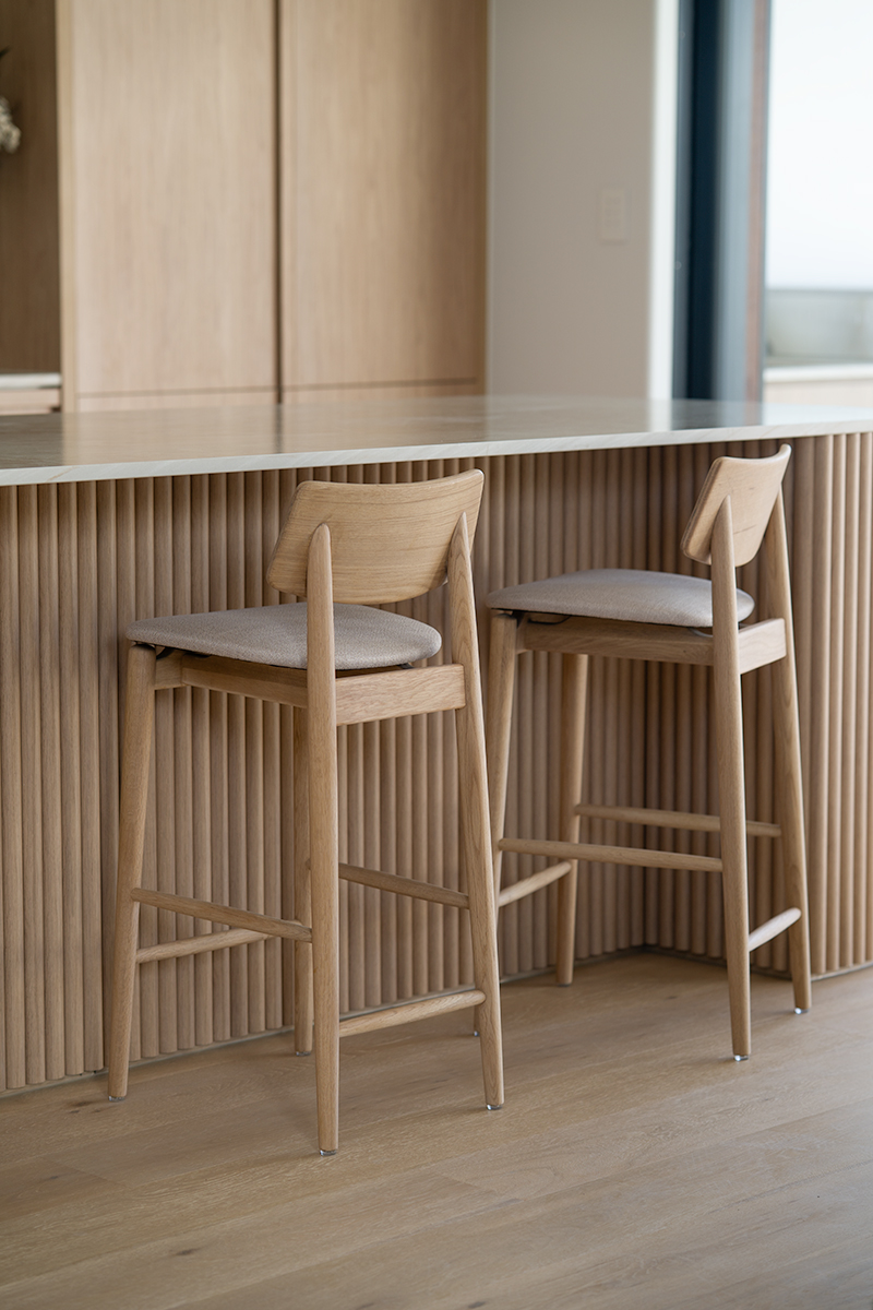 Harlow Counter Stool - Natural with Linen Seat - Image 4